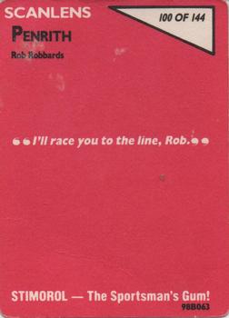 1988 Scanlens #100 Rob Robards Back